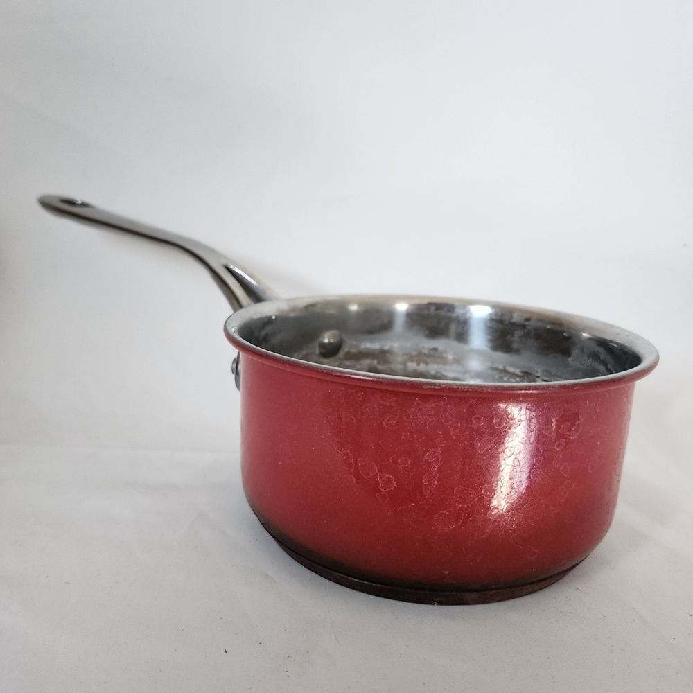 Vintage Rays Indonesia Induction Pot Fusion Cookware  6" Red